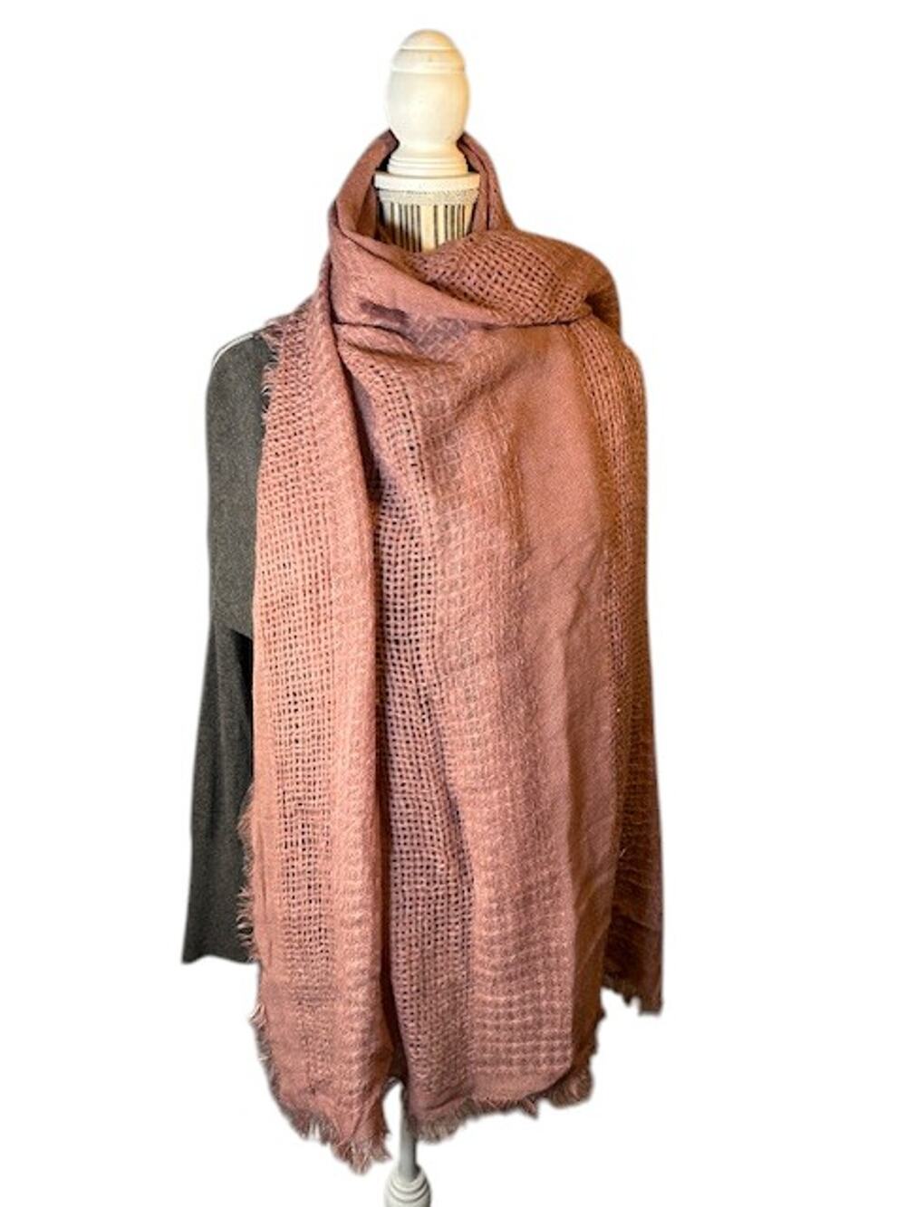Taleen Mauve Pink Knitted Stylish Warm Scarf Women Sz 74x31